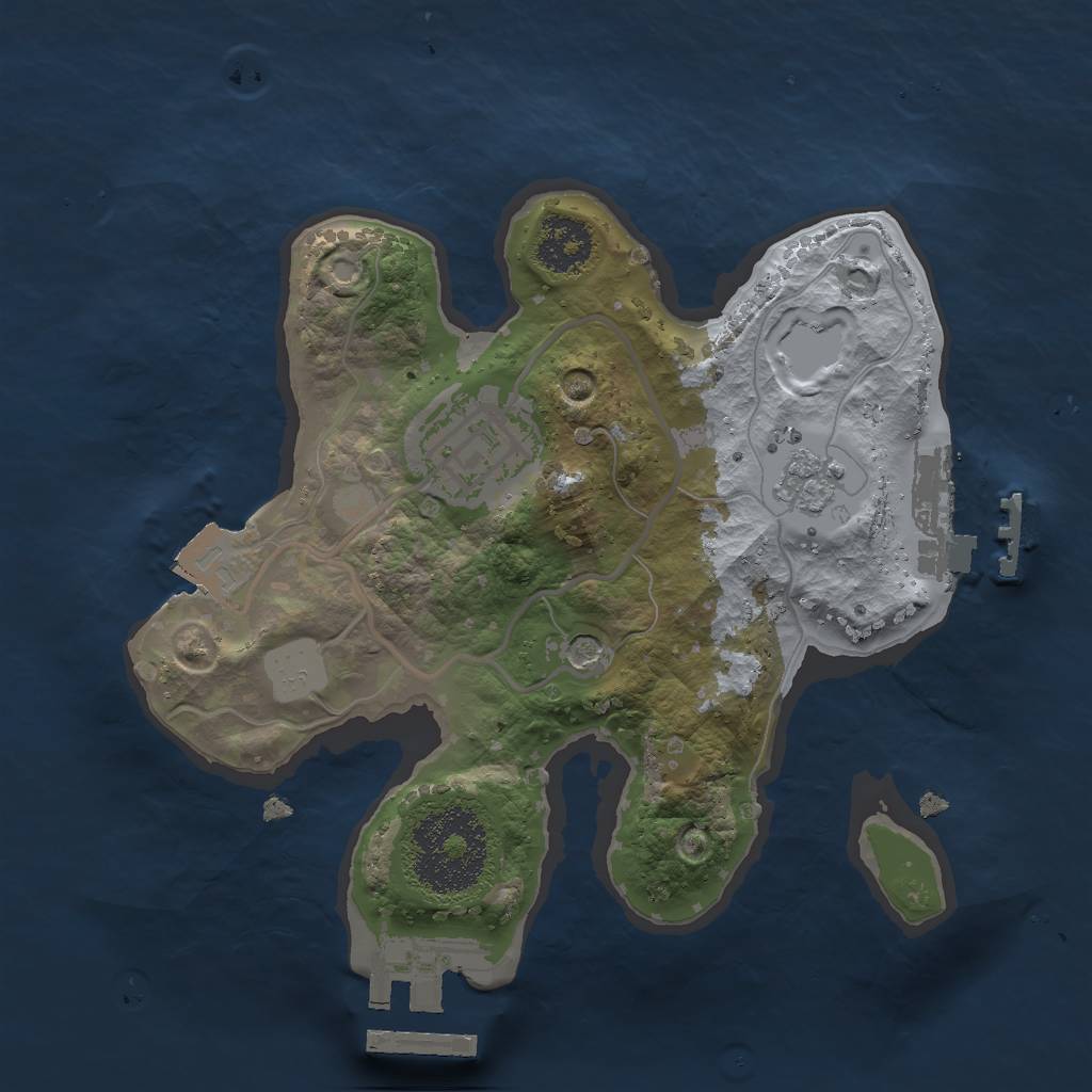 Rust Map: Procedural Map, Size: 2000, Seed: 1199737628, 8 Monuments