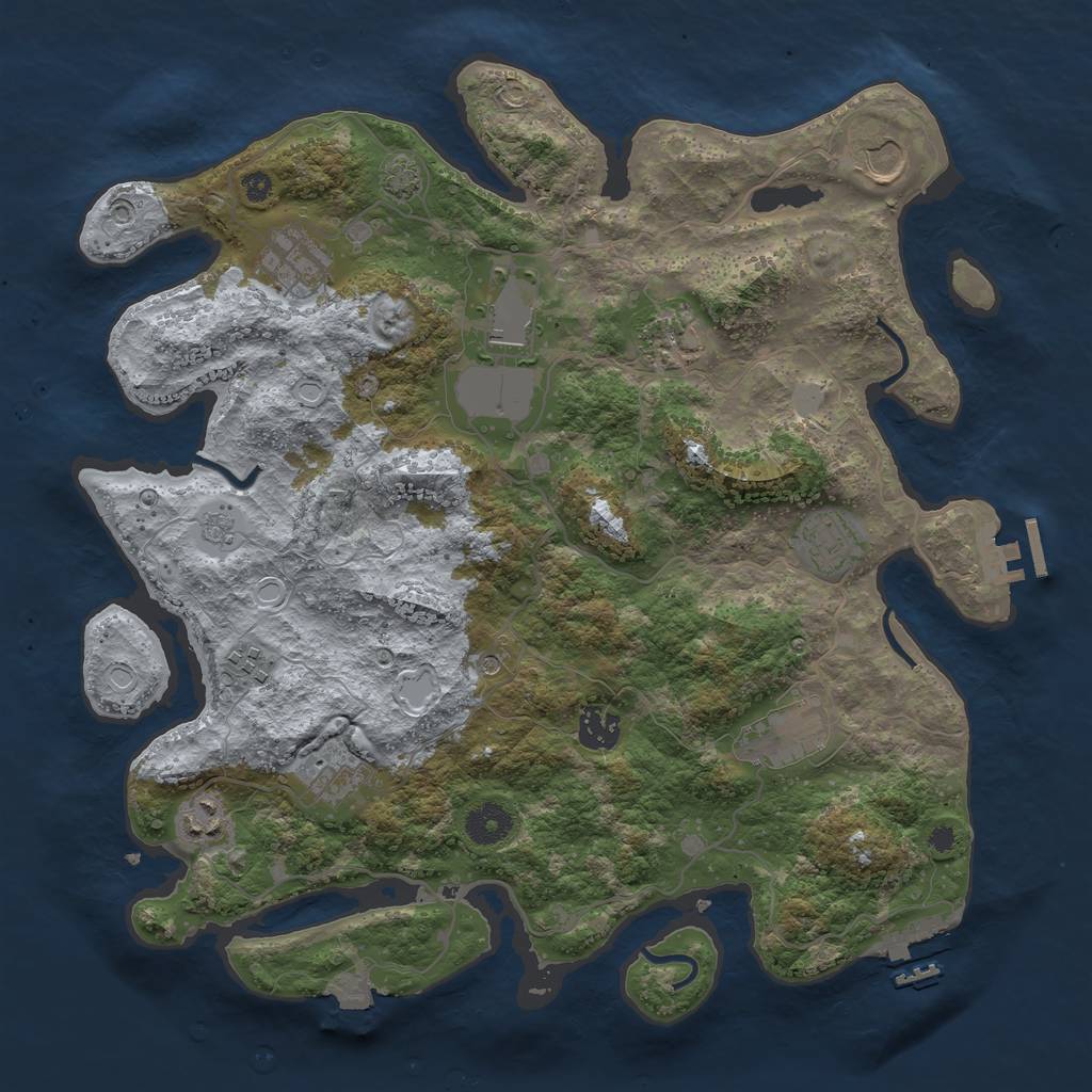 Rust Map: Procedural Map, Size: 3750, Seed: 1154789297, 18 Monuments