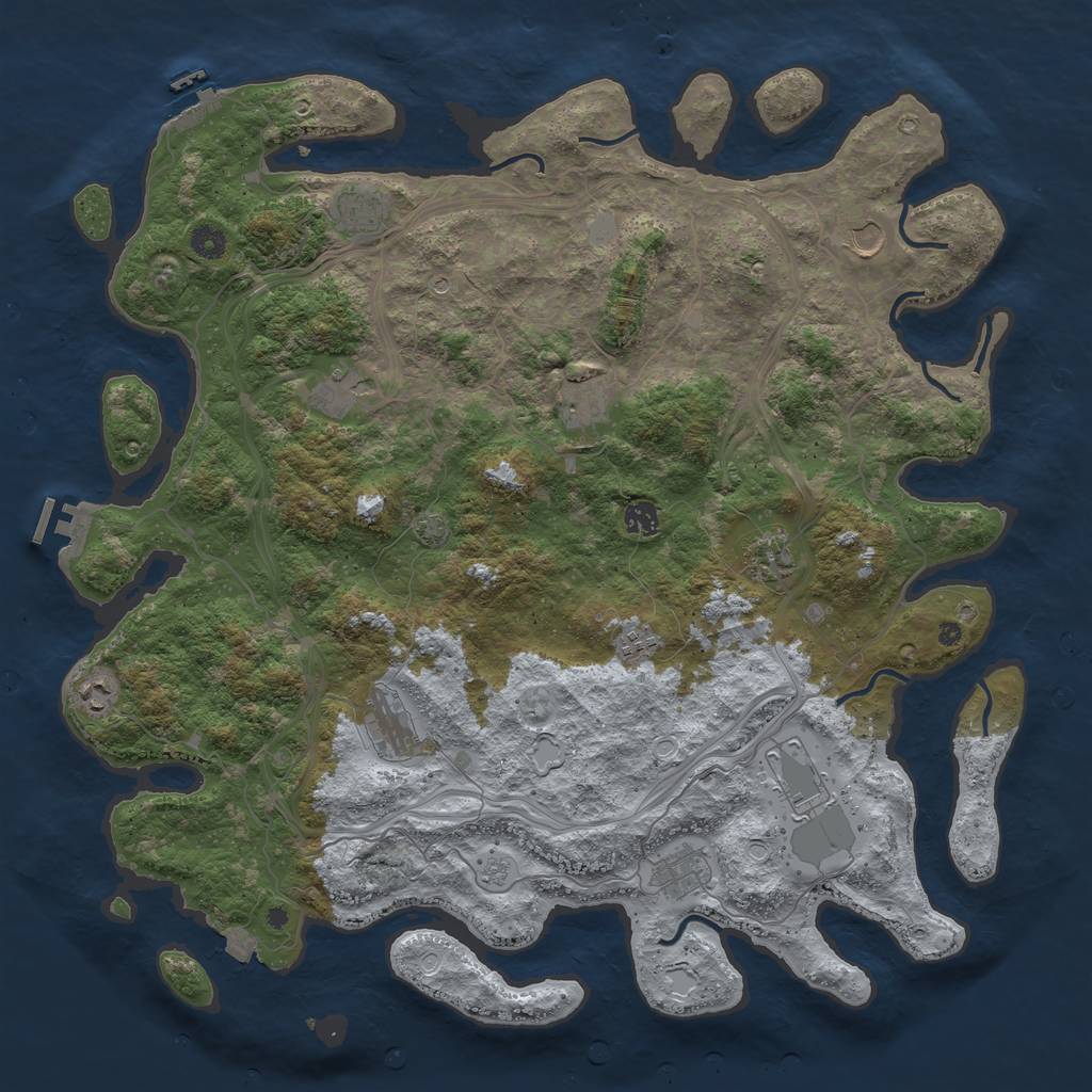 Rust Map: Procedural Map, Size: 4650, Seed: 9500, 19 Monuments