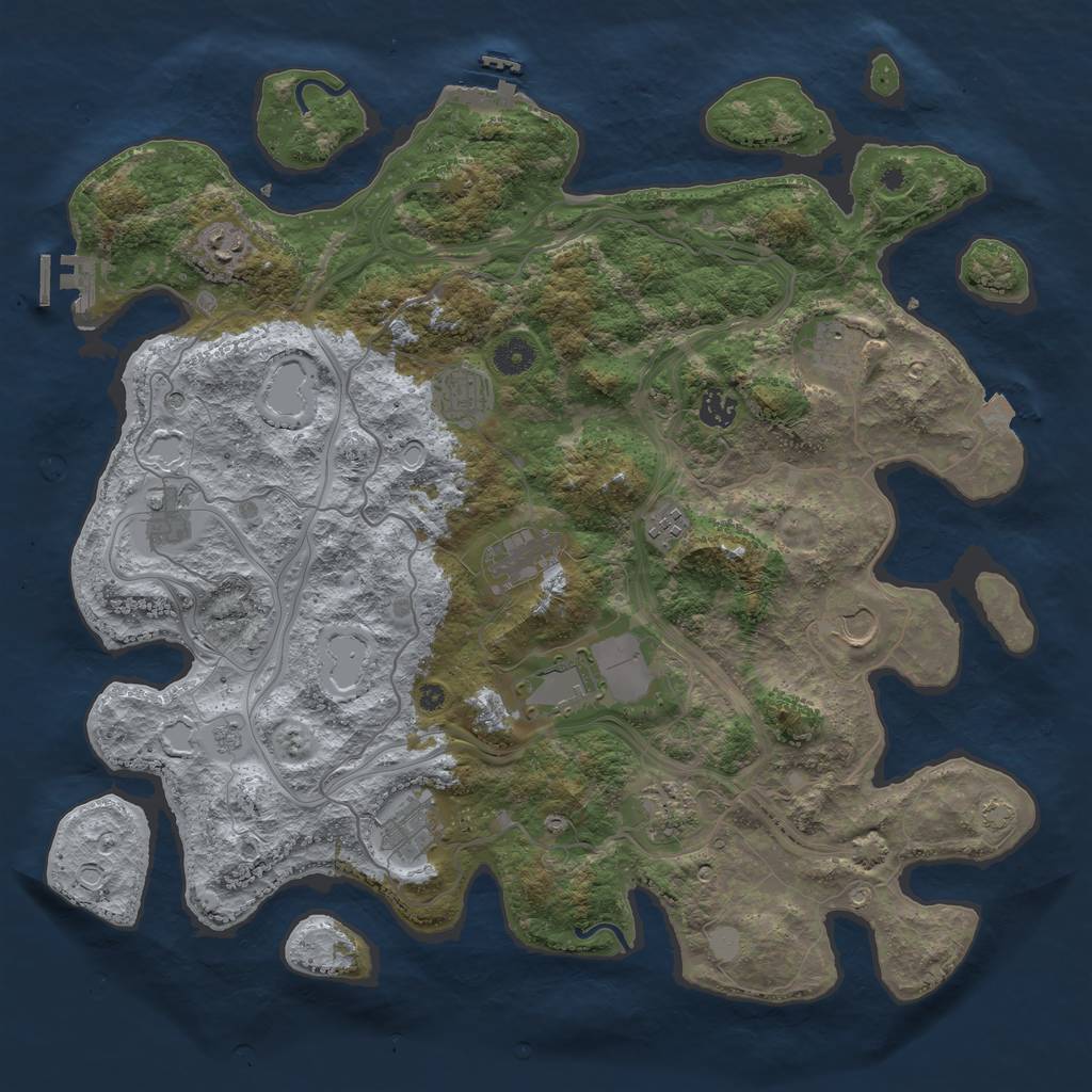 Rust Map: Procedural Map, Size: 4250, Seed: 1718408618, 19 Monuments