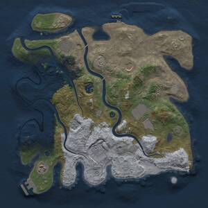 Thumbnail Rust Map: Procedural Map, Size: 3500, Seed: 1720820173, 13 Monuments