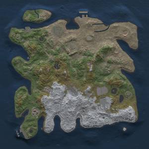 Thumbnail Rust Map: Procedural Map, Size: 3500, Seed: 1720820173, 17 Monuments