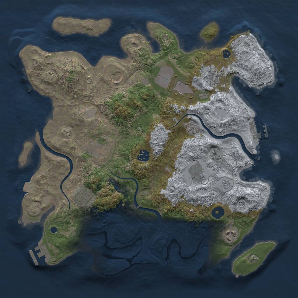 Rust Map: Procedural Map, Size: 3650, Seed: 8331309, 15 Monuments