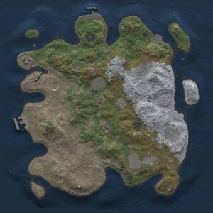 Thumbnail Rust Map: Procedural Map, Size: 3500, Seed: 281450433, 15 Monuments