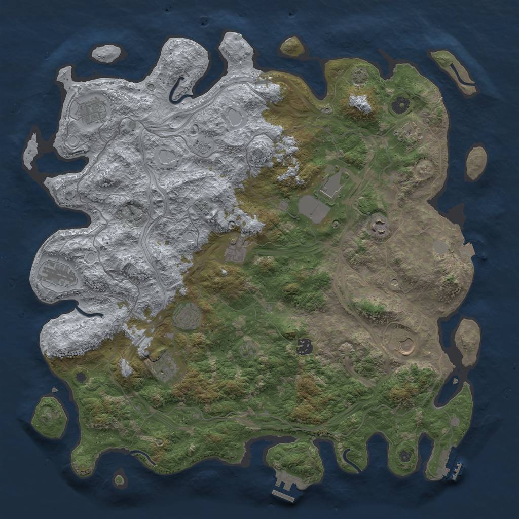 Rust Map: Procedural Map, Size: 4500, Seed: 5346751, 19 Monuments