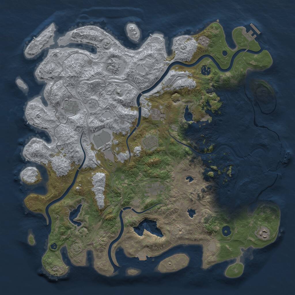 Rust Map: Procedural Map, Size: 4500, Seed: 9844010, 15 Monuments