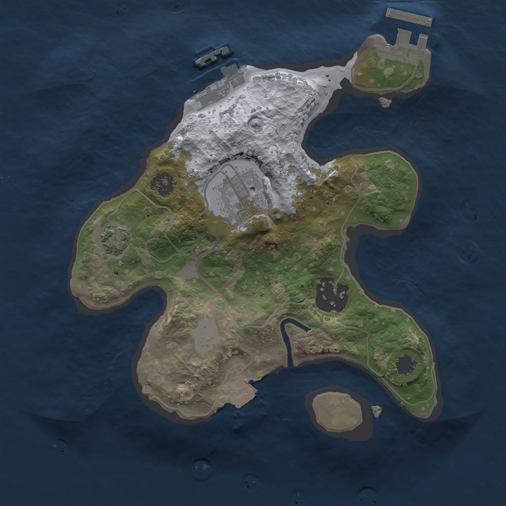 Rust Map: Procedural Map, Size: 2200, Seed: 1095220279, 8 Monuments