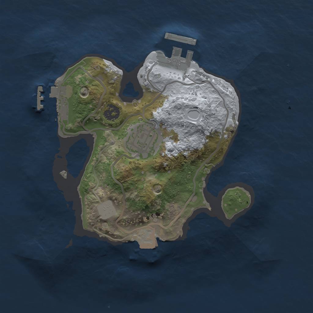 Rust Map: Procedural Map, Size: 2000, Seed: 165341657, 6 Monuments