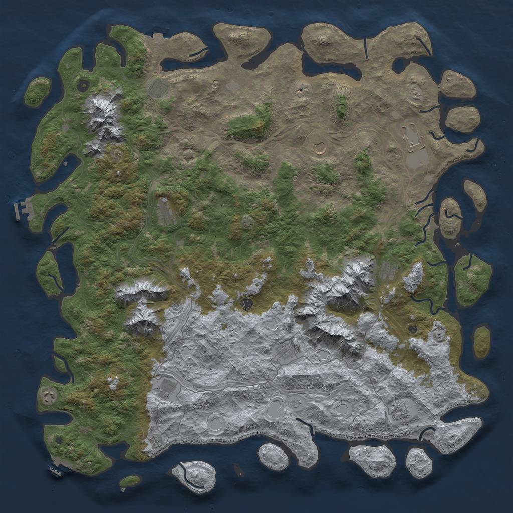 Rust Map: Procedural Map, Size: 6000, Seed: 315666290, 19 Monuments