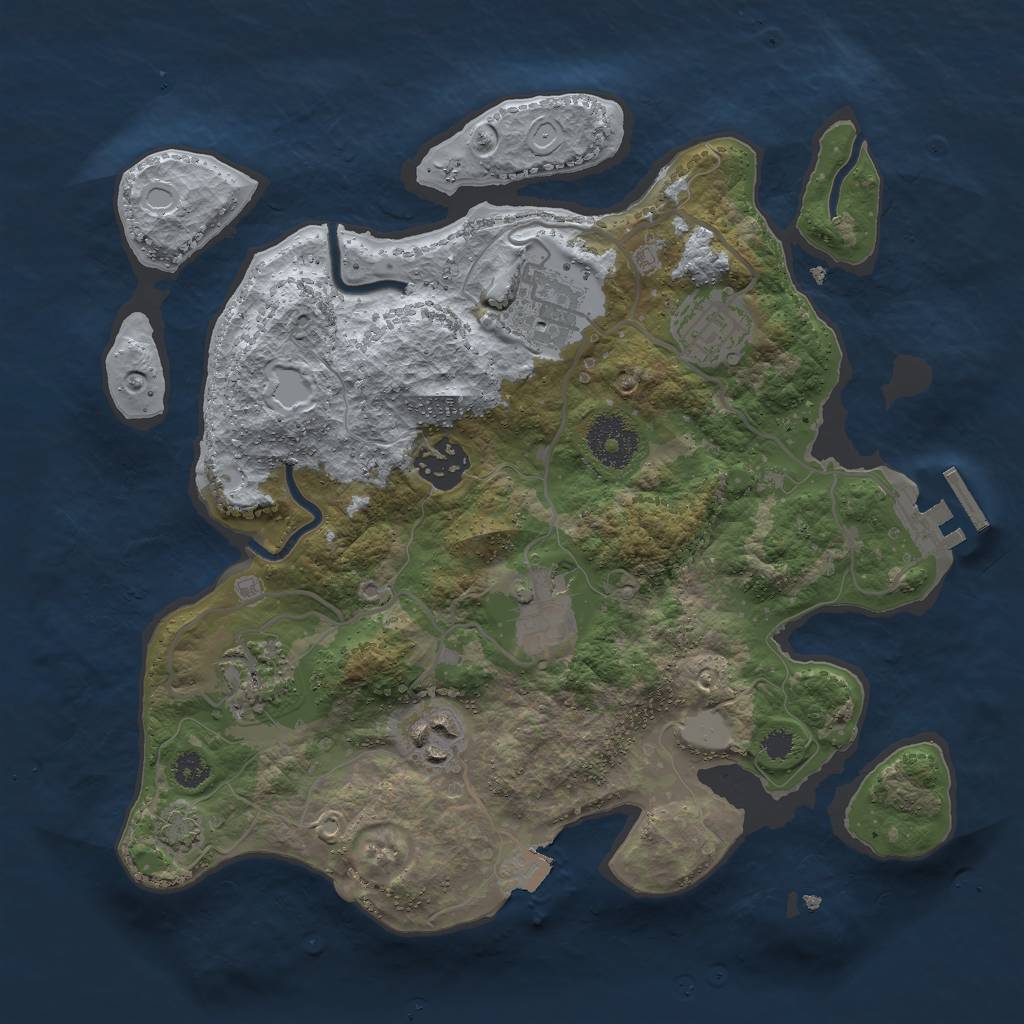 Rust Map: Procedural Map, Size: 3000, Seed: 69748, 11 Monuments