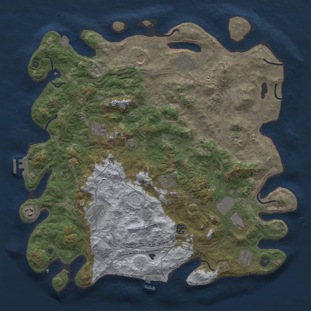 Rust Map: Procedural Map, Size: 4500, Seed: 4567683, 19 Monuments