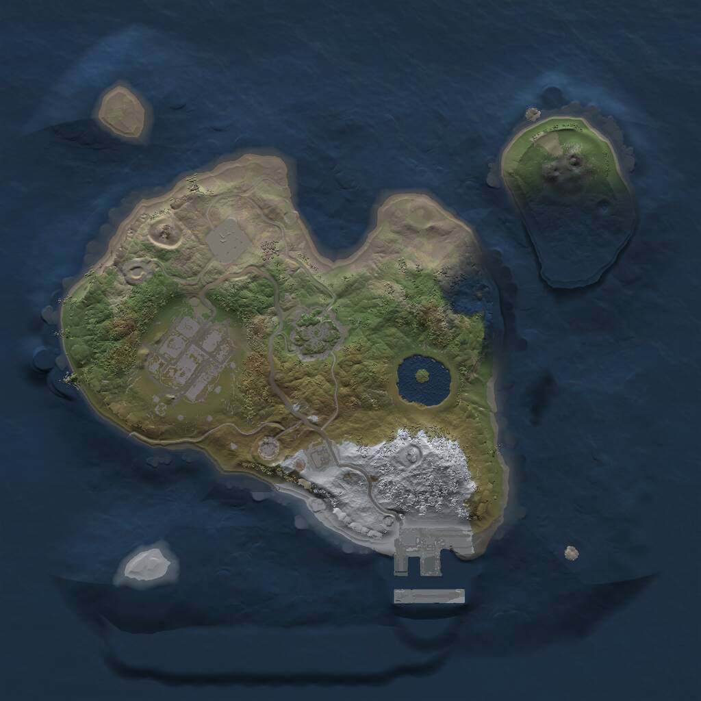 Rust Map: Procedural Map, Size: 2000, Seed: 832621507, 4 Monuments