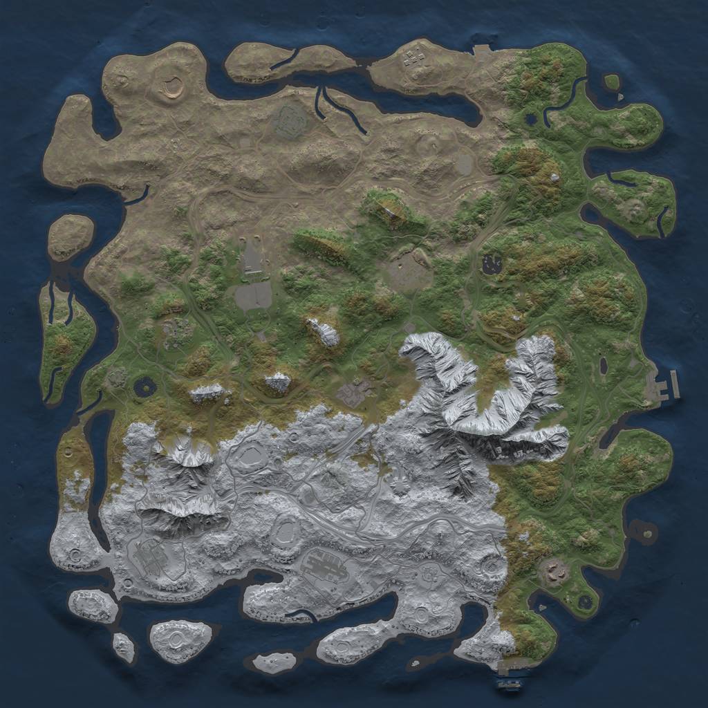 Rust Map: Procedural Map, Size: 5000, Seed: 54543649, 19 Monuments