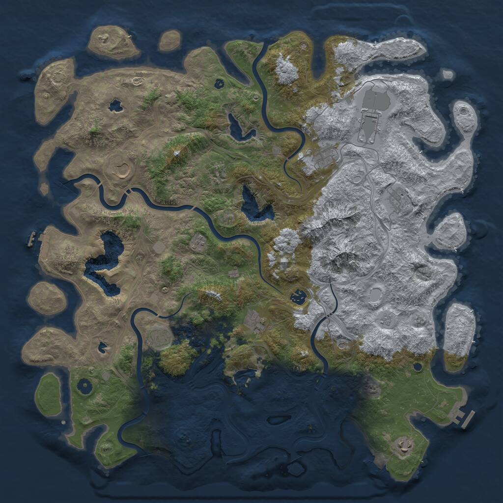 Rust Map: Procedural Map, Size: 5000, Seed: 67897823, 16 Monuments