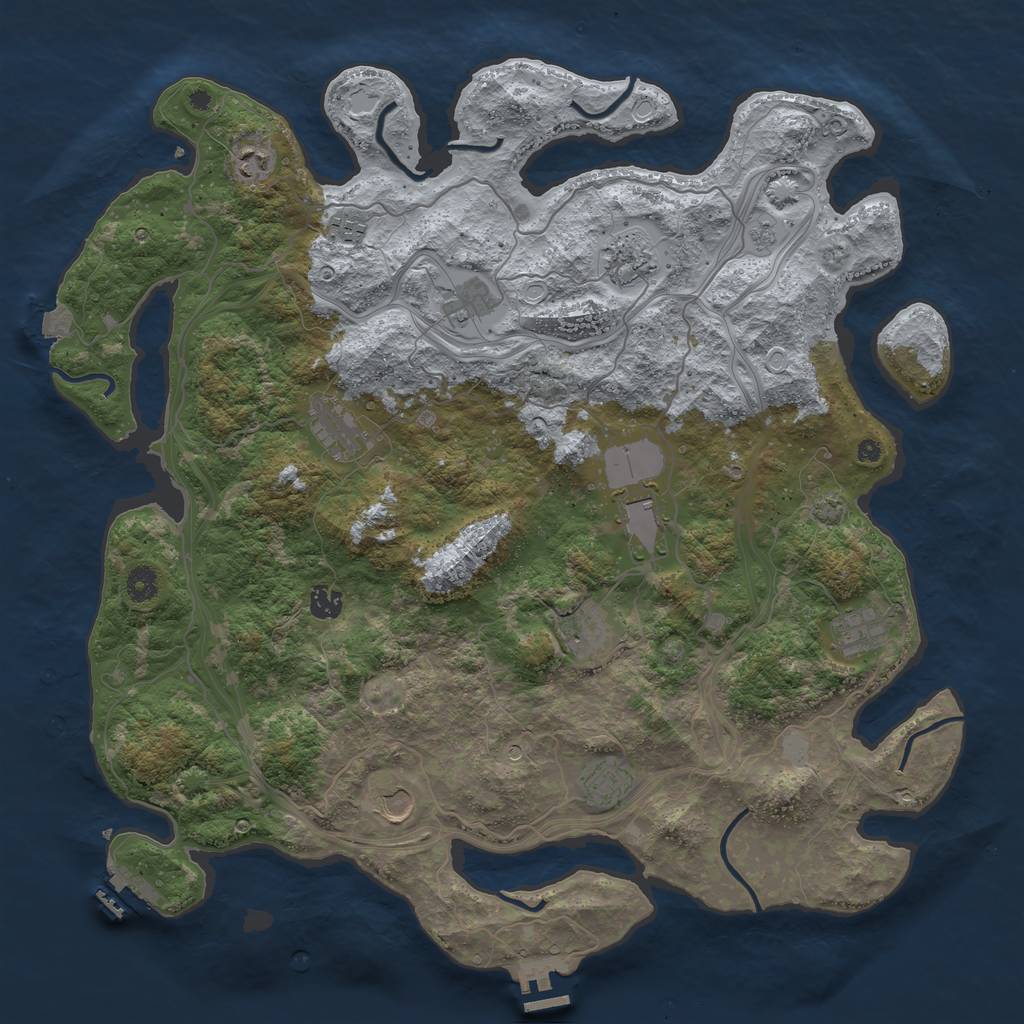 Rust Map: Procedural Map, Size: 4500, Seed: 34567456, 19 Monuments
