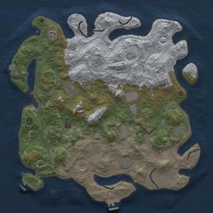 Thumbnail Rust Map: Procedural Map, Size: 4500, Seed: 34567456, 19 Monuments