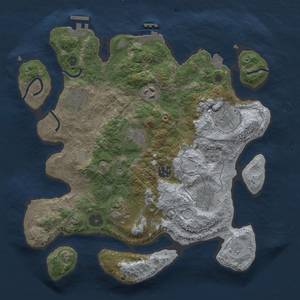 Thumbnail Rust Map: Procedural Map, Size: 3300, Seed: 927271210, 16 Monuments