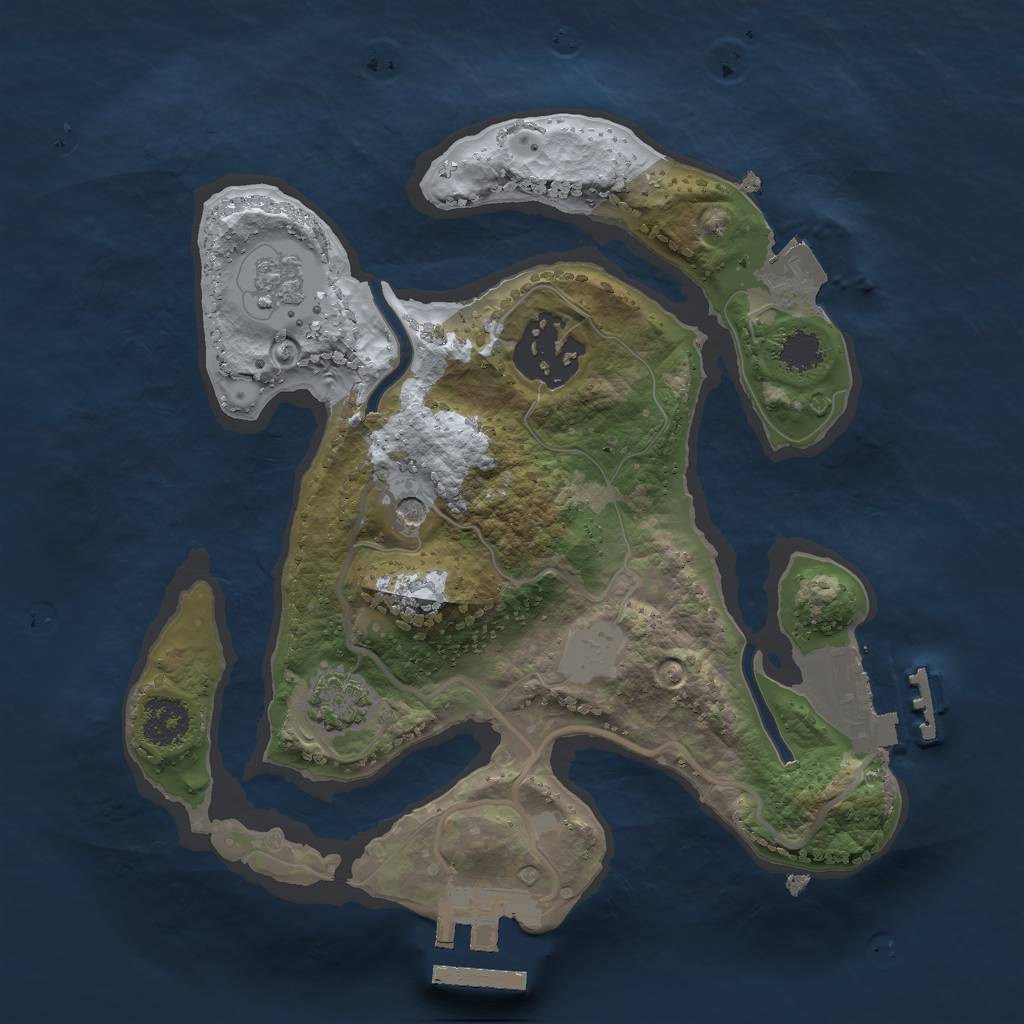 Rust Map: Procedural Map, Size: 2200, Seed: 1381021974, 9 Monuments