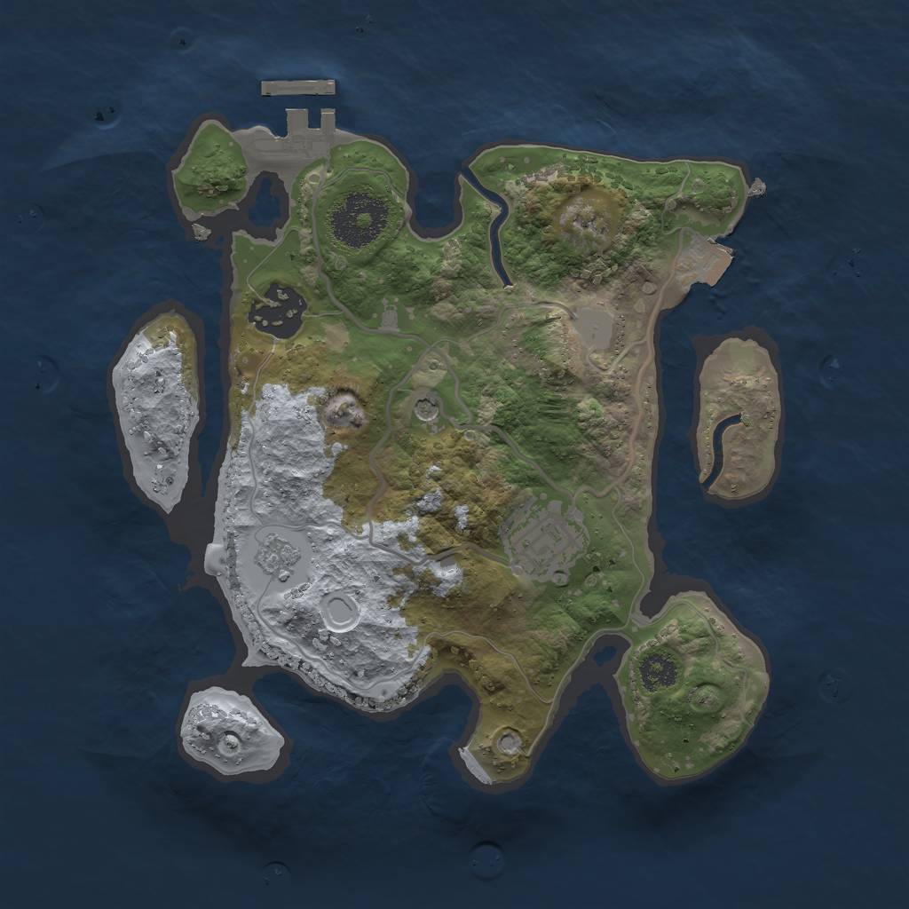 Rust Map: Procedural Map, Size: 2500, Seed: 568503548, 8 Monuments