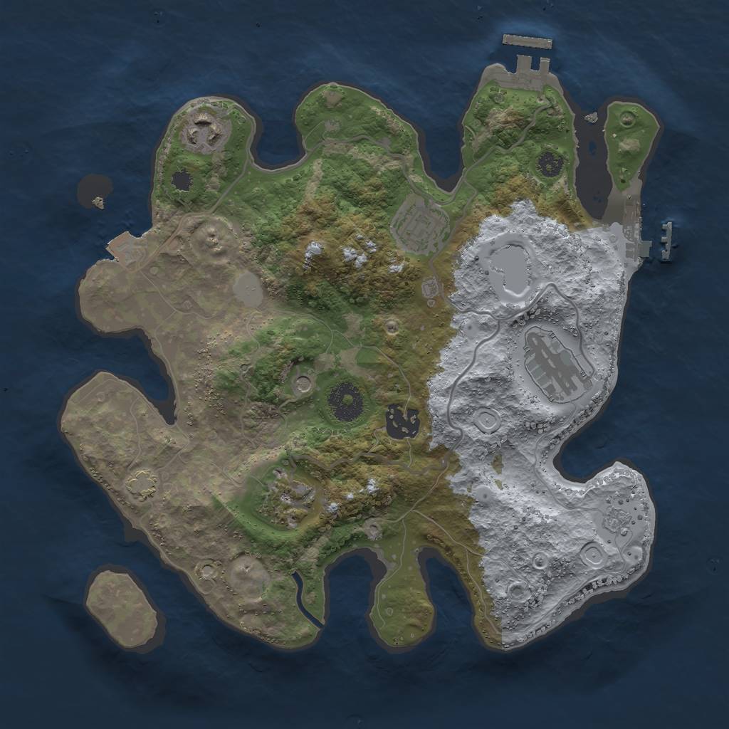 Rust Map: Procedural Map, Size: 3000, Seed: 28942952, 13 Monuments