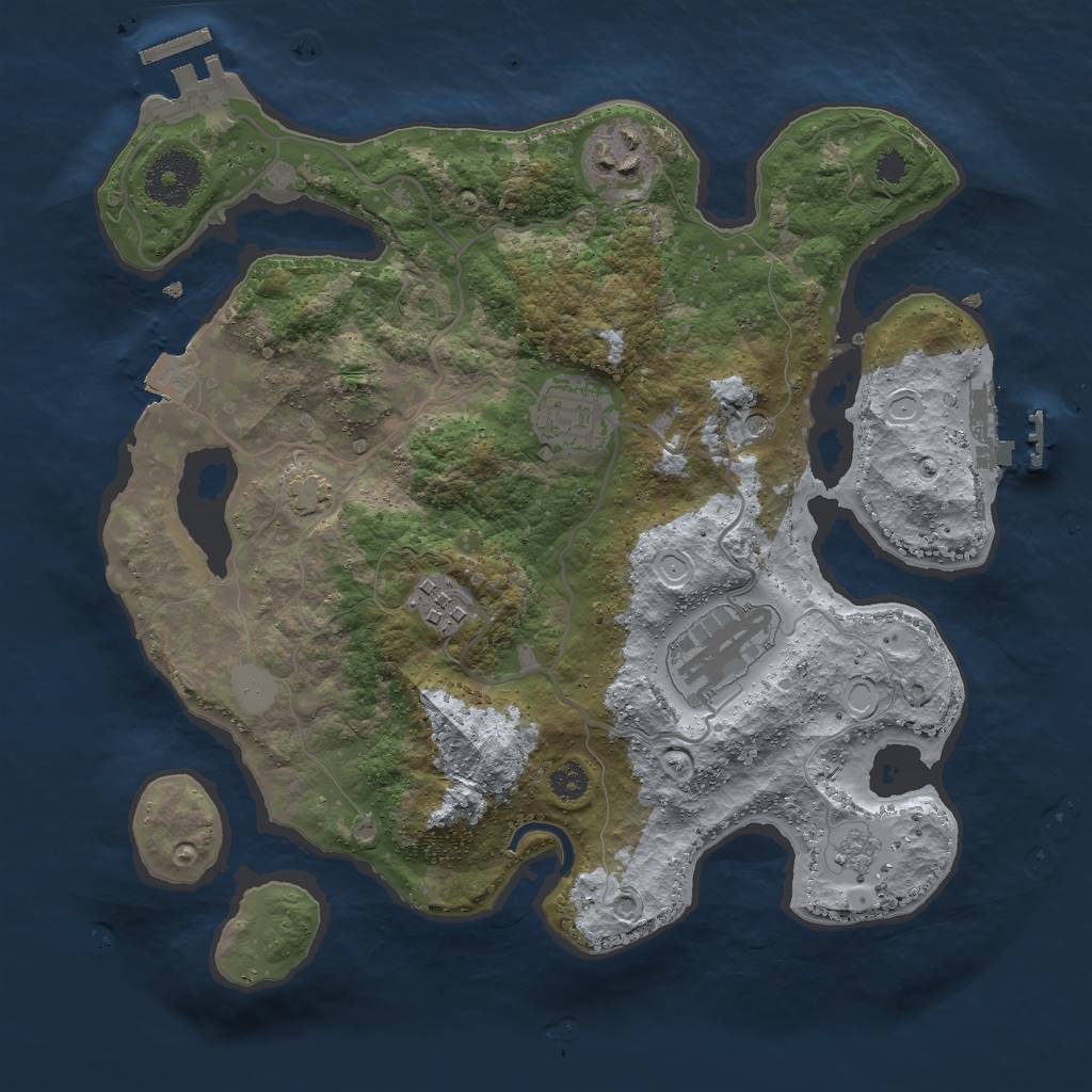 Rust Map: Procedural Map, Size: 3000, Seed: 561956730, 12 Monuments