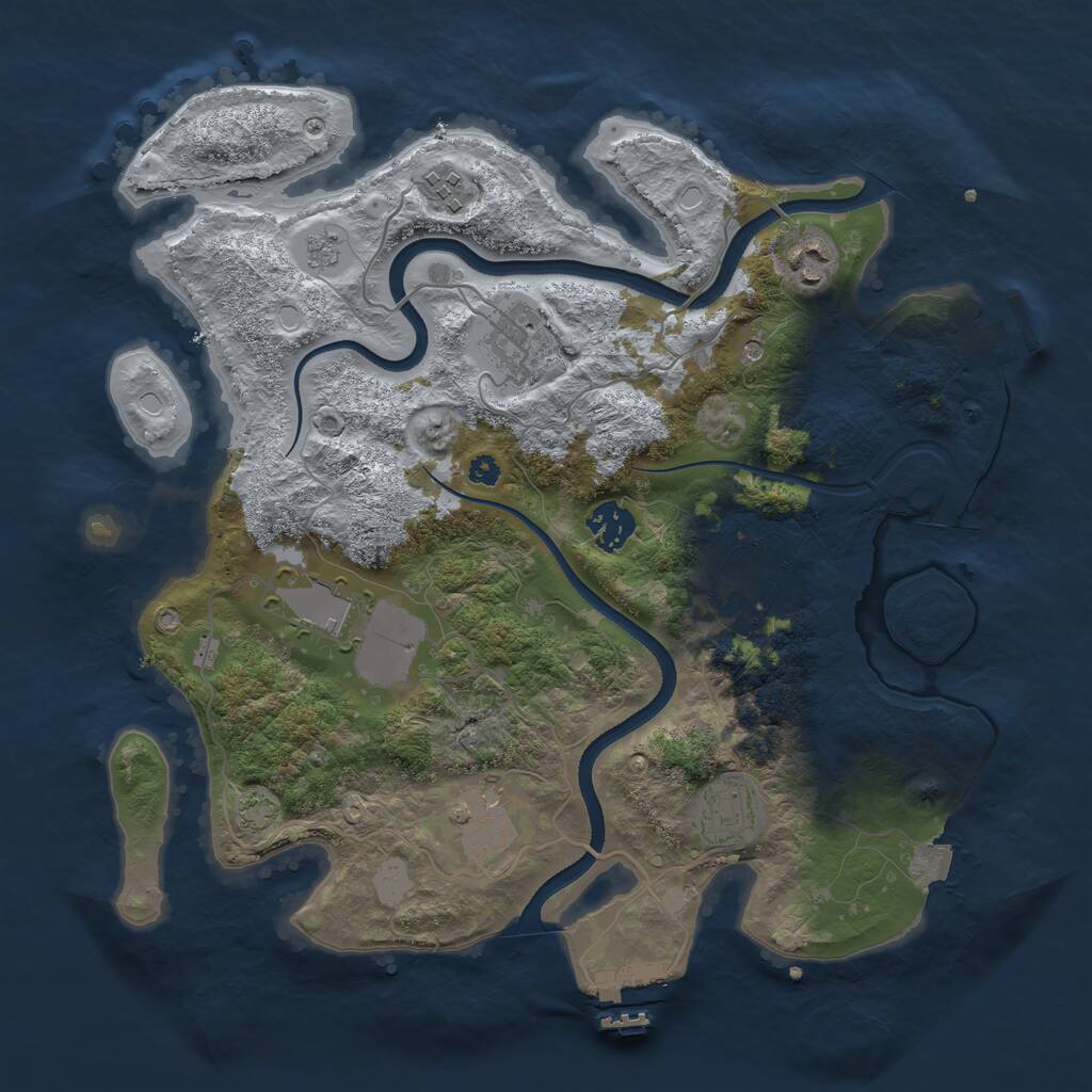 Rust Map: Procedural Map, Size: 3500, Seed: 1446139816, 14 Monuments