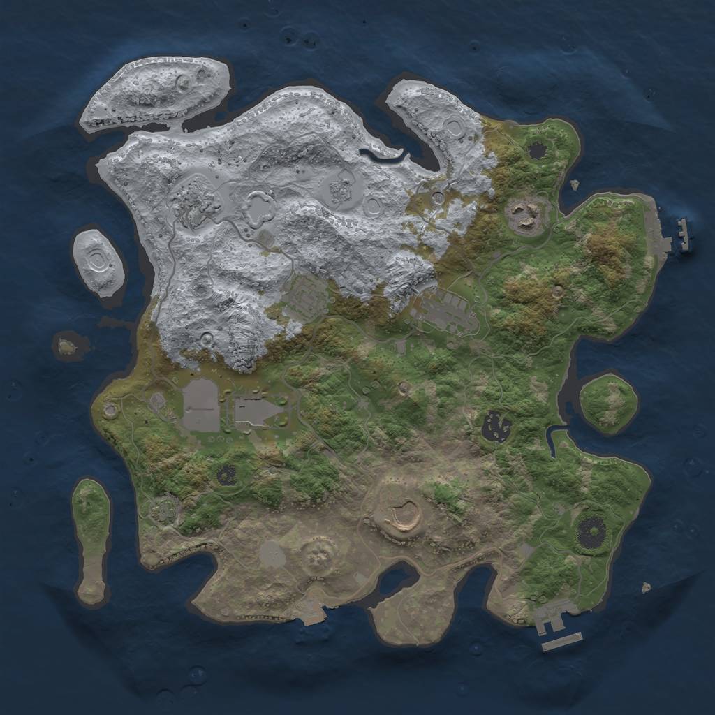 Rust Map: Procedural Map, Size: 3500, Seed: 1446139816, 15 Monuments