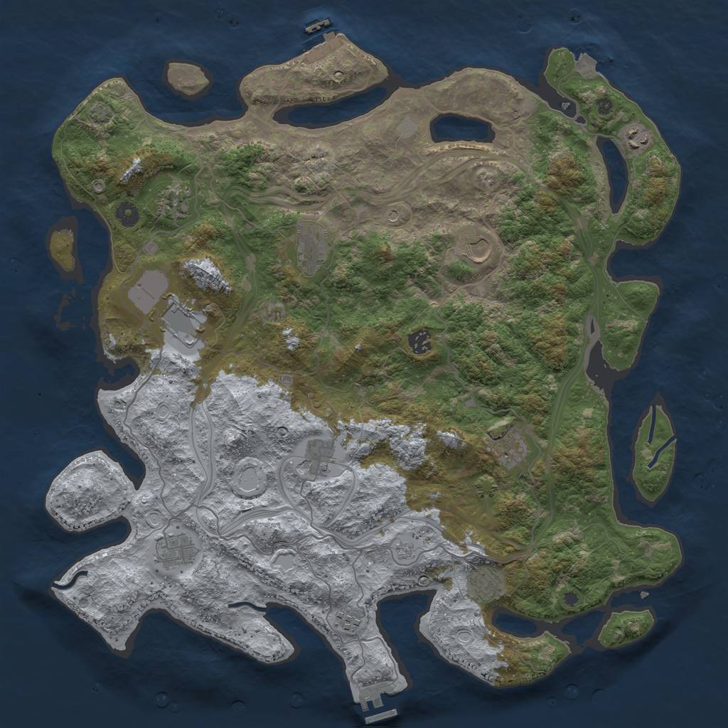 Rust Map: Procedural Map, Size: 4500, Seed: 939900350, 19 Monuments