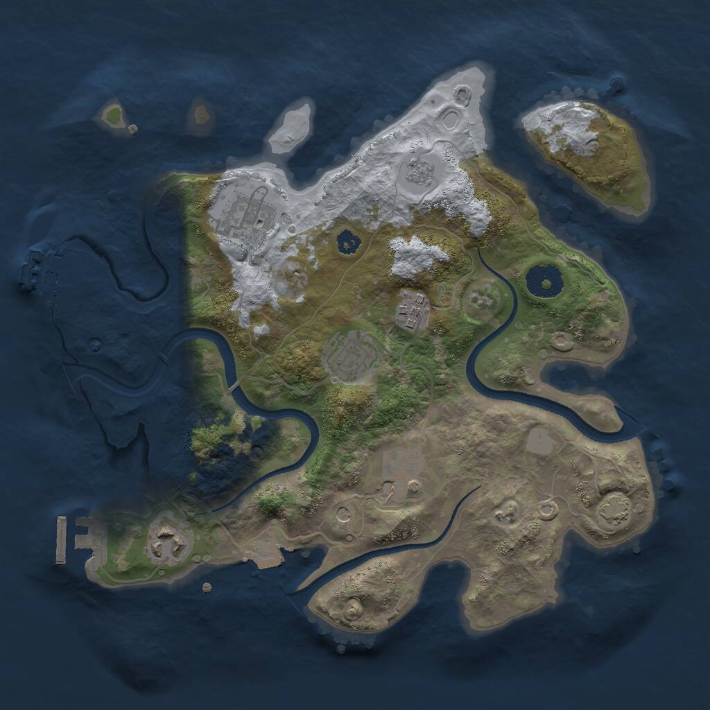 Rust Map: Procedural Map, Size: 3000, Seed: 1406392, 11 Monuments