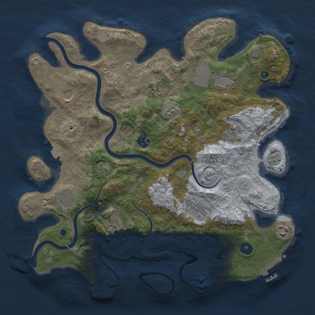 Rust Map: Procedural Map, Size: 3800, Seed: 756798, 16 Monuments