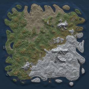 Thumbnail Rust Map: Procedural Map, Size: 6000, Seed: 184141204, 19 Monuments