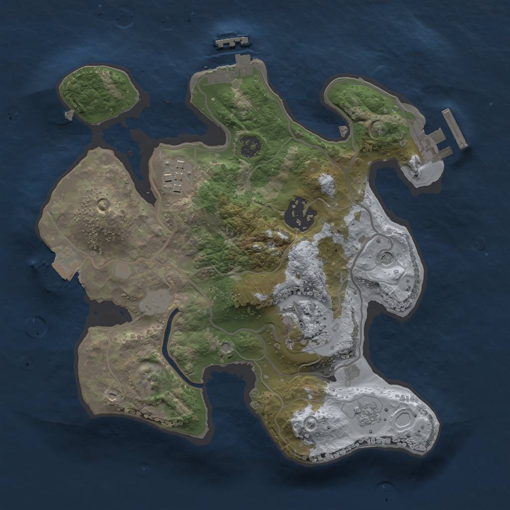 Rust Map: Procedural Map, Size: 2400, Seed: 240820, 10 Monuments