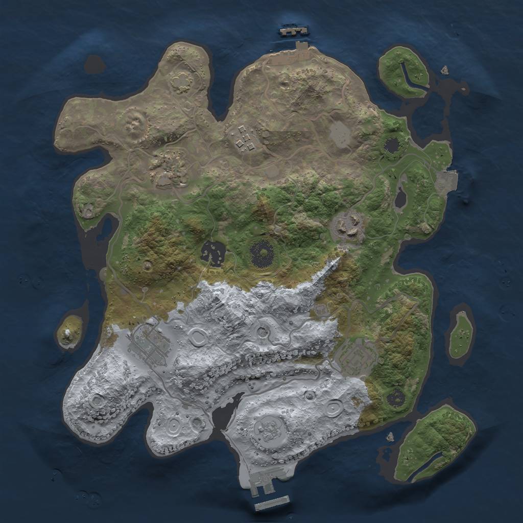 Rust Map: Procedural Map, Size: 3000, Seed: 89746, 14 Monuments