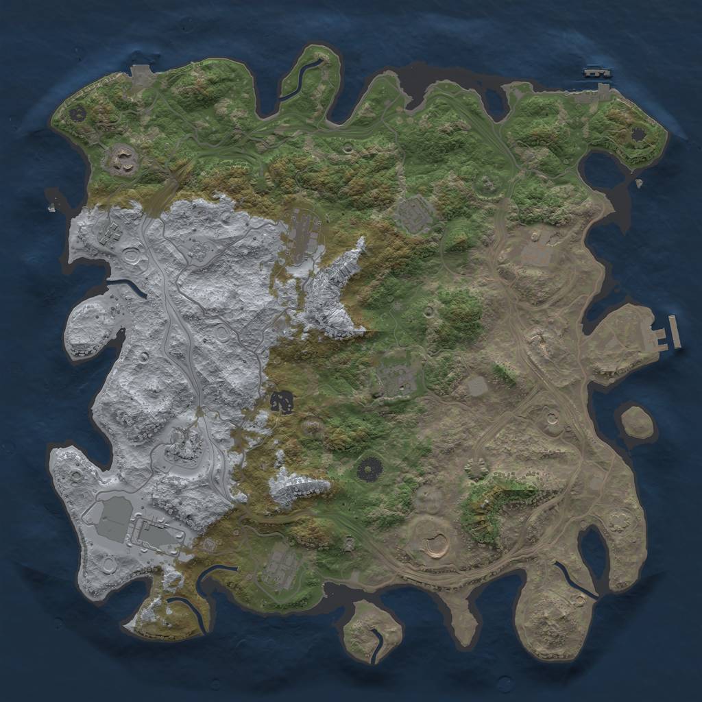 Rust Map: Procedural Map, Size: 4250, Seed: 195039281, 19 Monuments