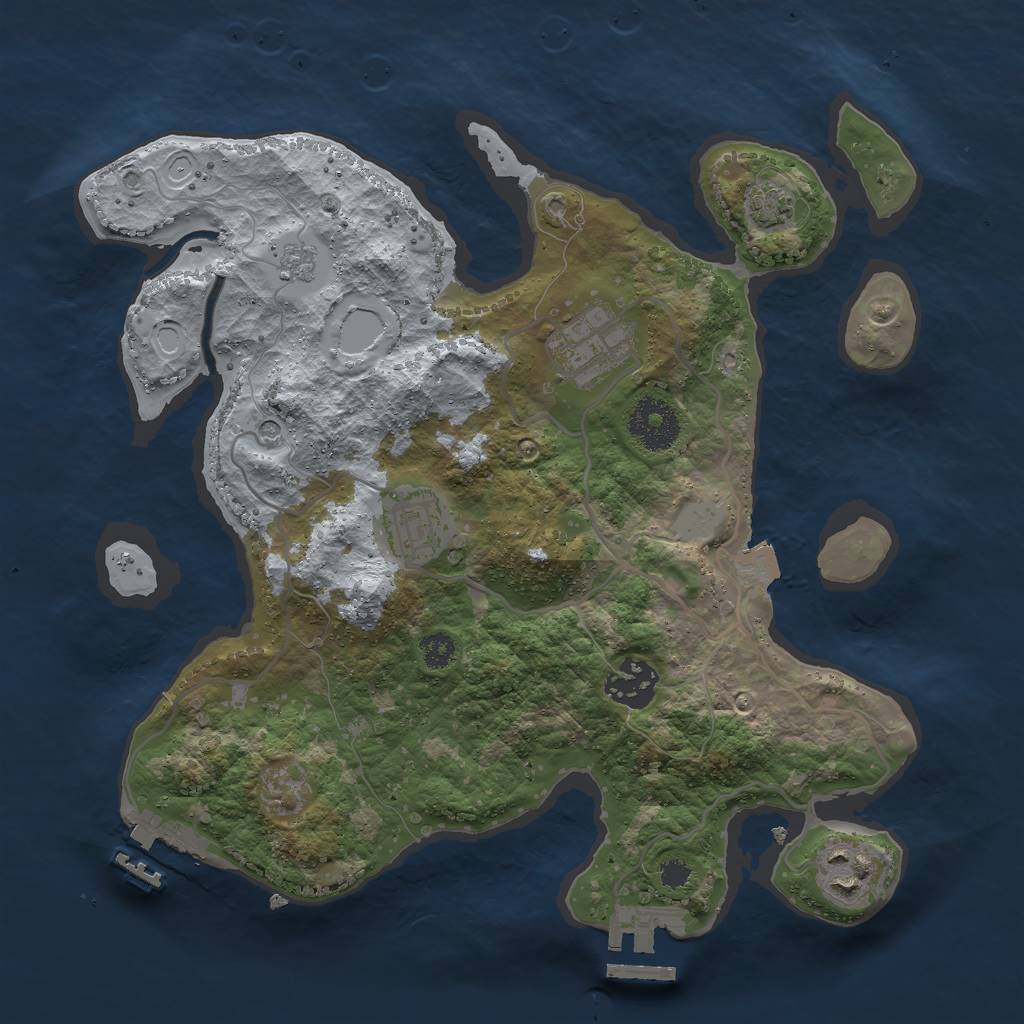 Rust Map: Procedural Map, Size: 3000, Seed: 82045129, 12 Monuments