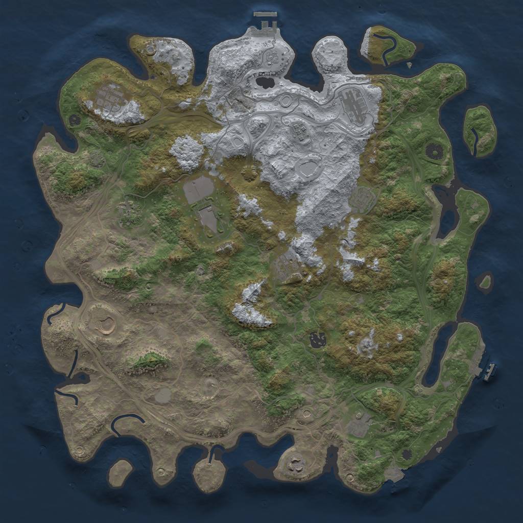 Rust Map: Procedural Map, Size: 4500, Seed: 50070, 19 Monuments