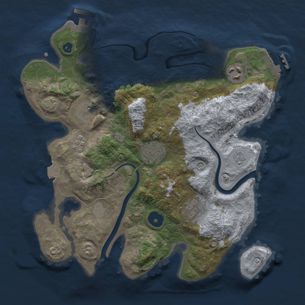 Rust Map: Procedural Map, Size: 3000, Seed: 875110824, 11 Monuments
