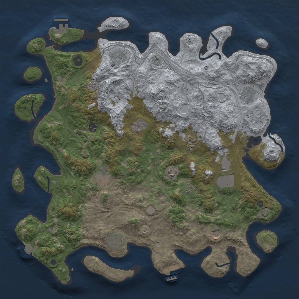 Rust Map: Procedural Map, Size: 4500, Seed: 251676342, 19 Monuments