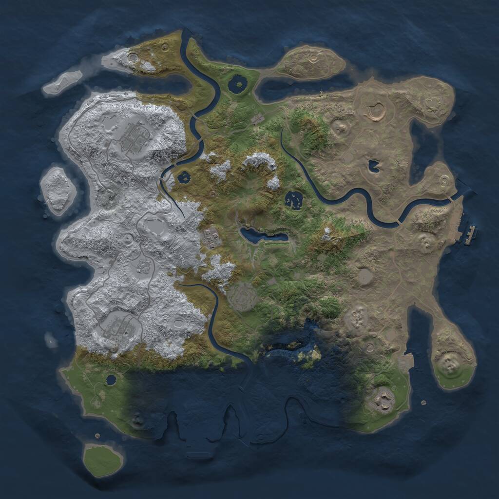Rust Map: Procedural Map, Size: 4000, Seed: 456790, 13 Monuments