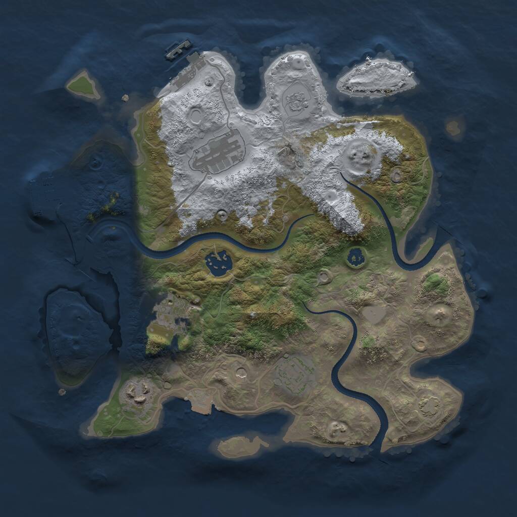 Rust Map: Procedural Map, Size: 3000, Seed: 1627380456, 11 Monuments