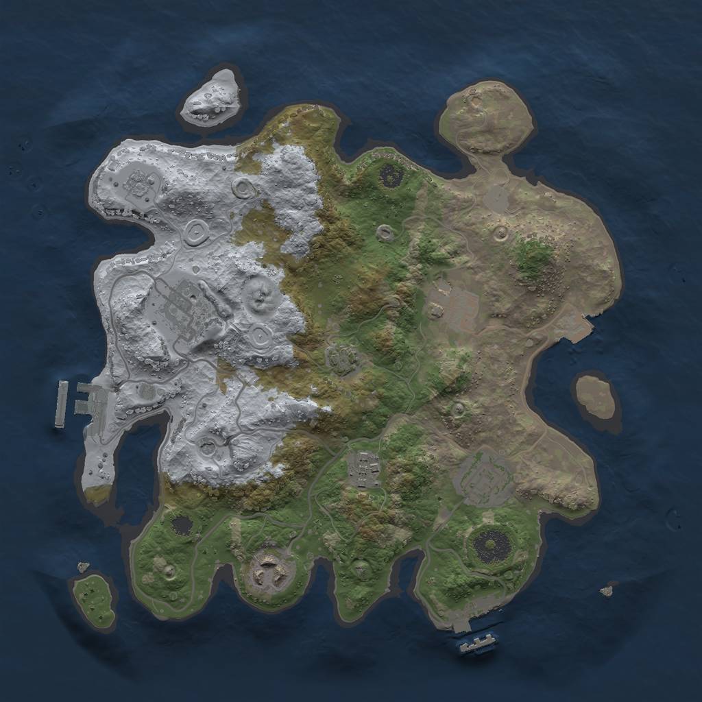Rust Map: Procedural Map, Size: 3000, Seed: 139976752, 13 Monuments