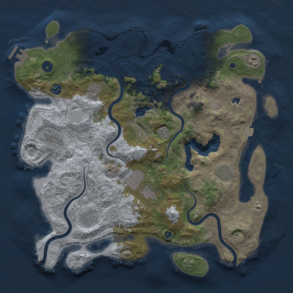 Rust Map: Procedural Map, Size: 4000, Seed: 149754525, 14 Monuments