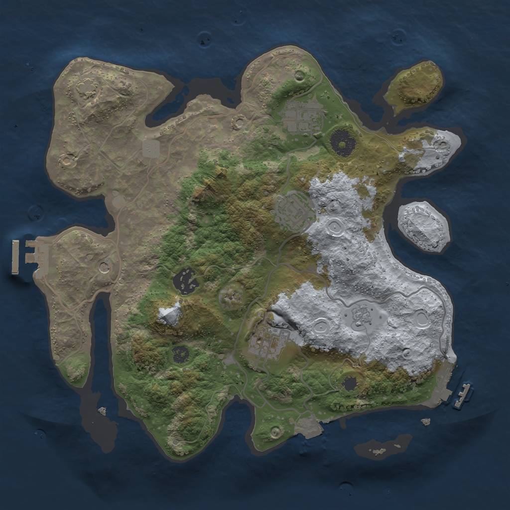 Rust Map: Procedural Map, Size: 3000, Seed: 19626, 12 Monuments