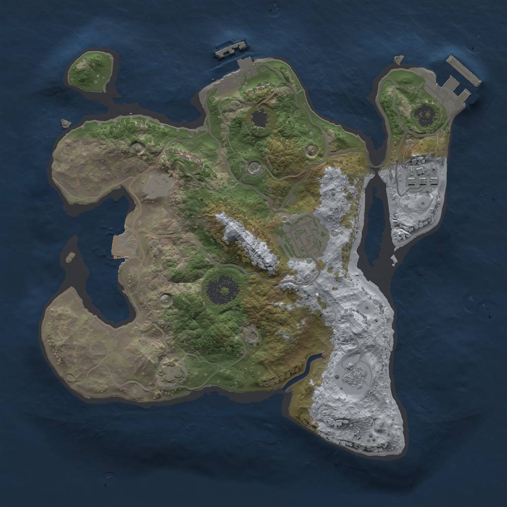 Rust Map: Procedural Map, Size: 2500, Seed: 1484783339, 10 Monuments