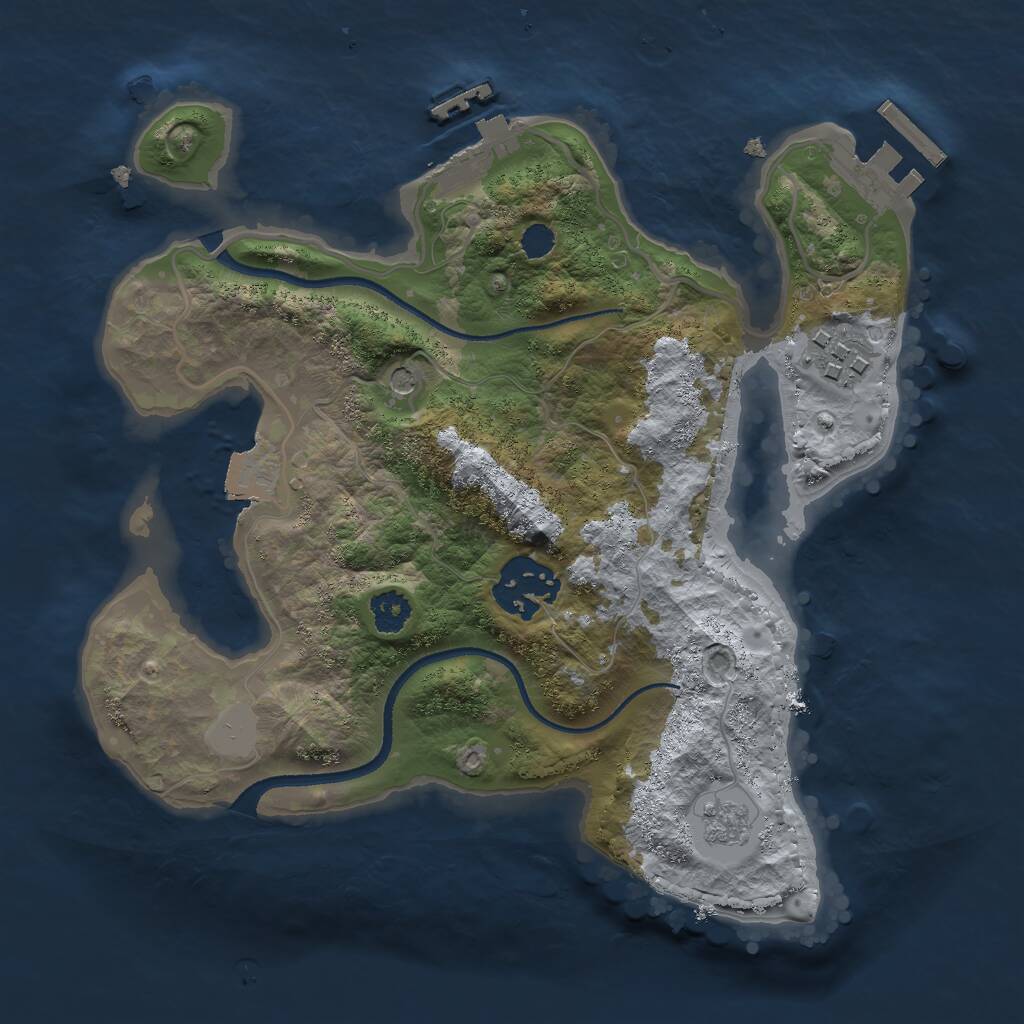Rust Map: Procedural Map, Size: 2500, Seed: 1484783339, 7 Monuments