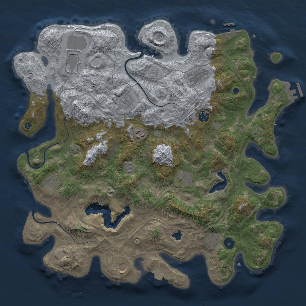 Rust Map: Procedural Map, Size: 4250, Seed: 892, 16 Monuments