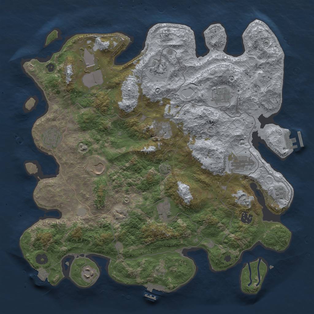 Rust Map: Procedural Map, Size: 4000, Seed: 345940016, 19 Monuments