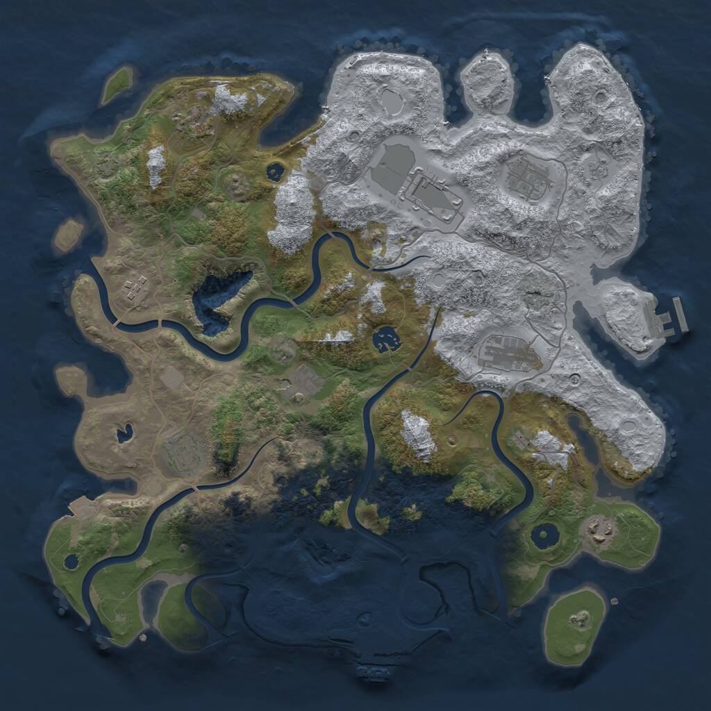 Rust Map: Procedural Map, Size: 4000, Seed: 345940016, 15 Monuments