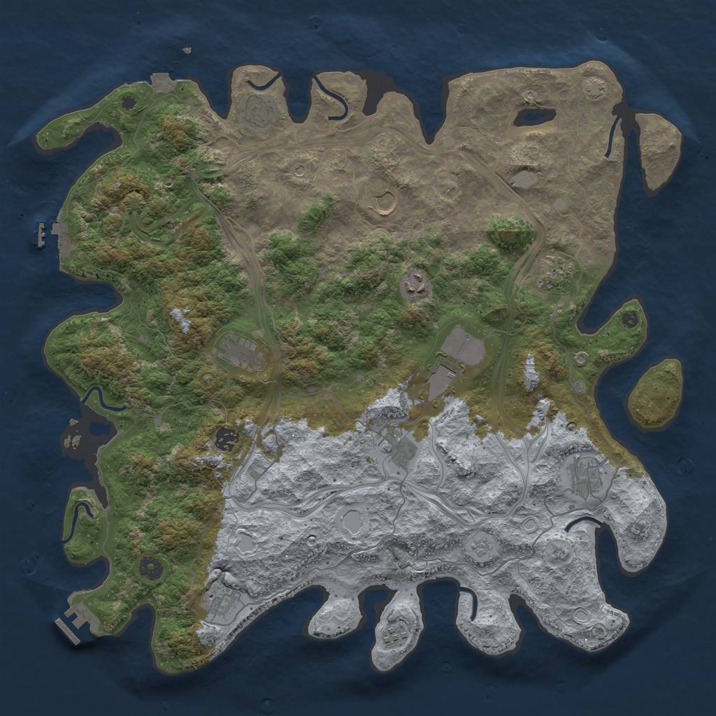 Rust Map: Procedural Map, Size: 4500, Seed: 958429871, 19 Monuments