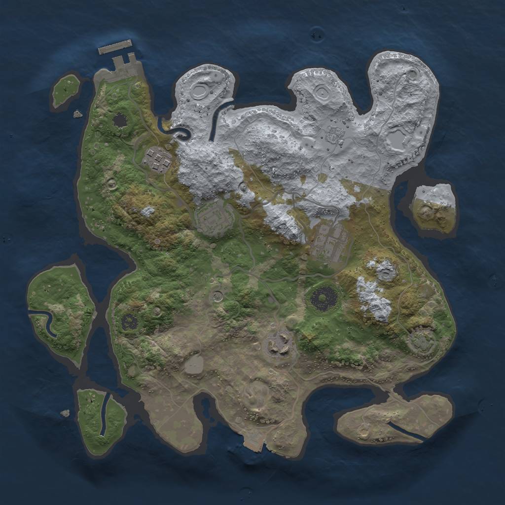 Rust Map: Procedural Map, Size: 3000, Seed: 1626886488, 11 Monuments